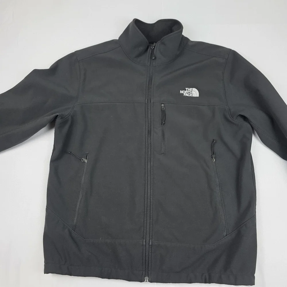The North Face WindWall Jacket Mens Large Black Full Zip Softshell Fleece Lined